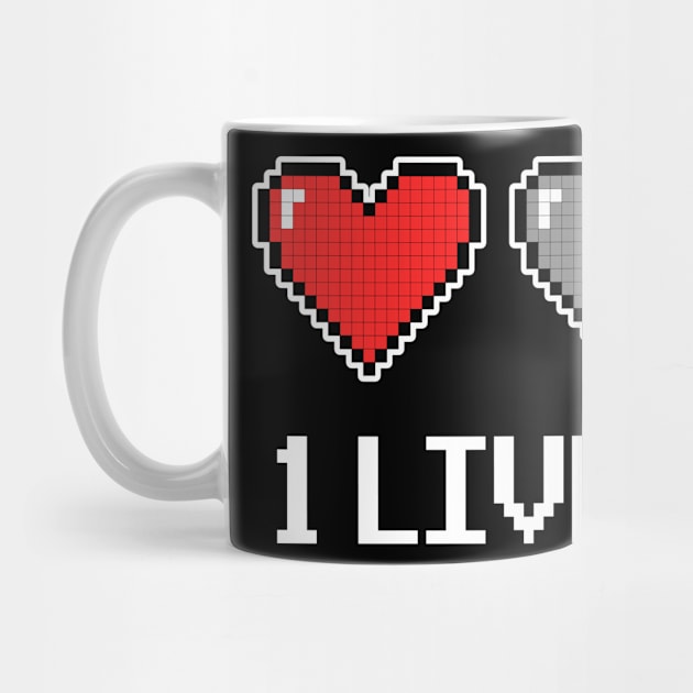 8 Bit Gaming Pixel 1 Heart Retro Vintage Oldschool by Kuehni